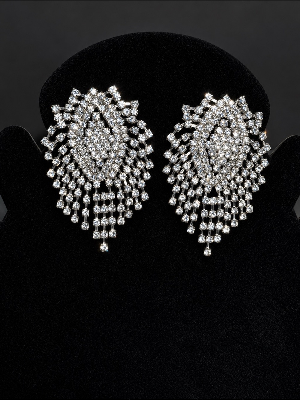 Sparkling Rhinestone Chandelier Drop Earrings